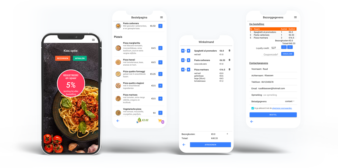 Snel, gemakkelijk en gebruikersvriendelijke bestelapp